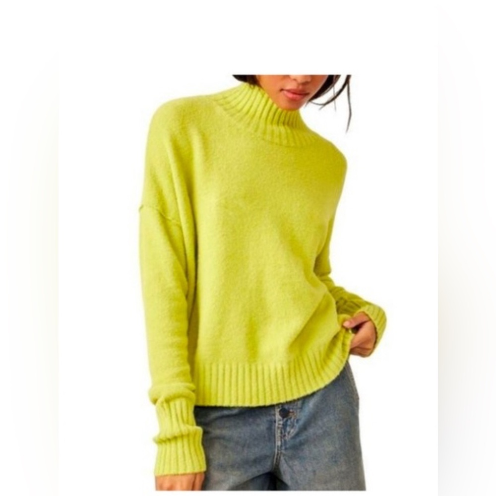 Free People Neon Turtleneck Sweater NWOT